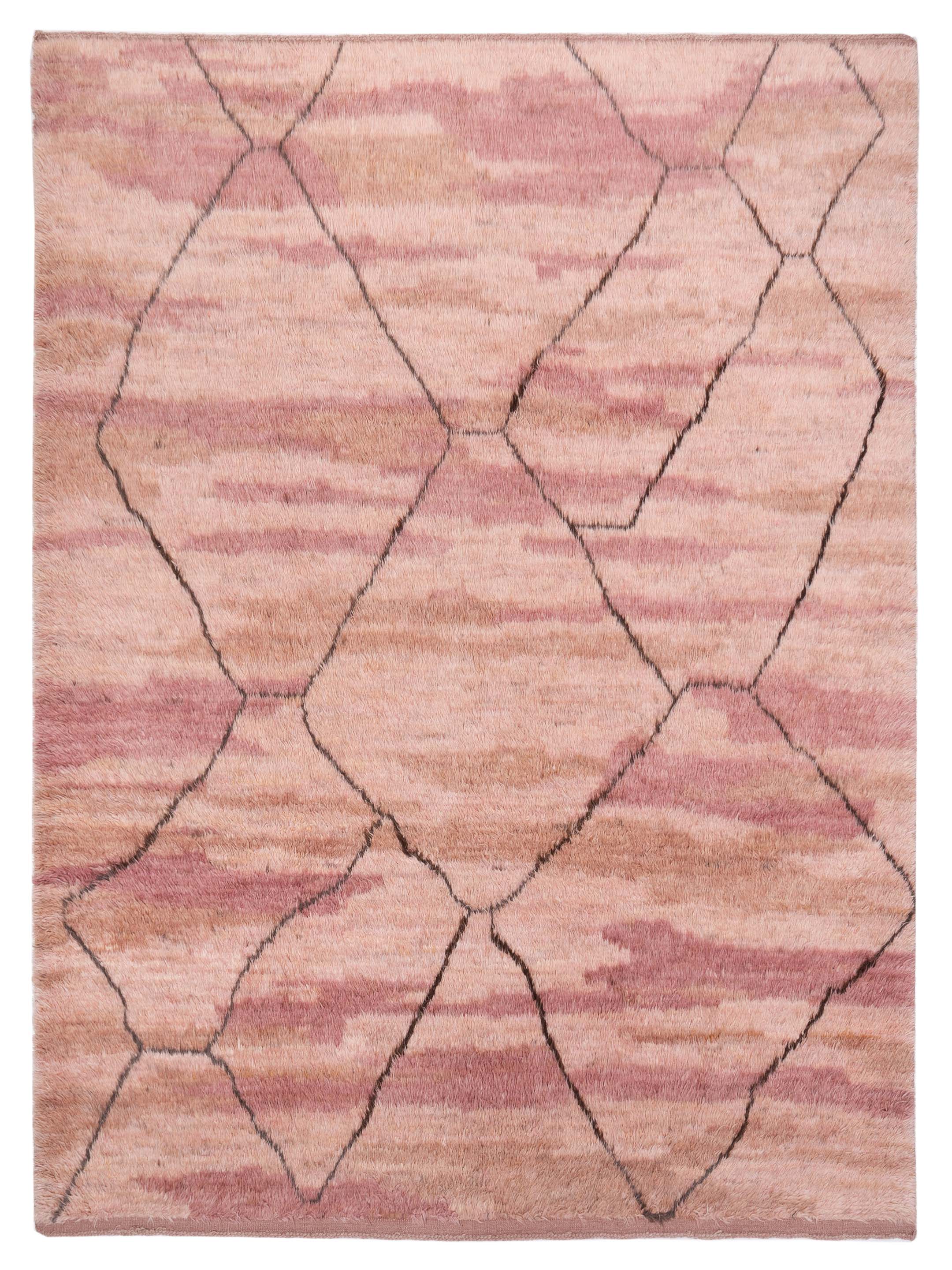 Berber Contemporary Pink Brown 9x12 Area Rug	